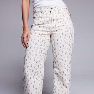 River Island ditsy floral relaxed straight jeans